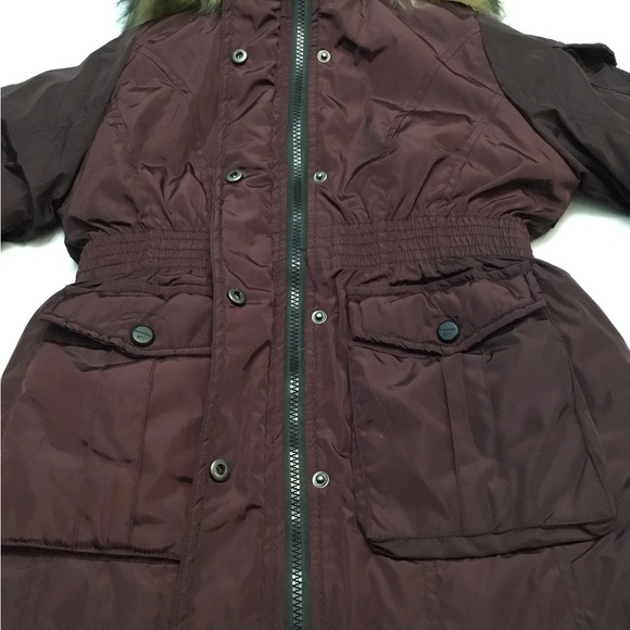 Madden Girl Kids' Dark Puffer Jacket with Faux Fur - Picture 7 of 16